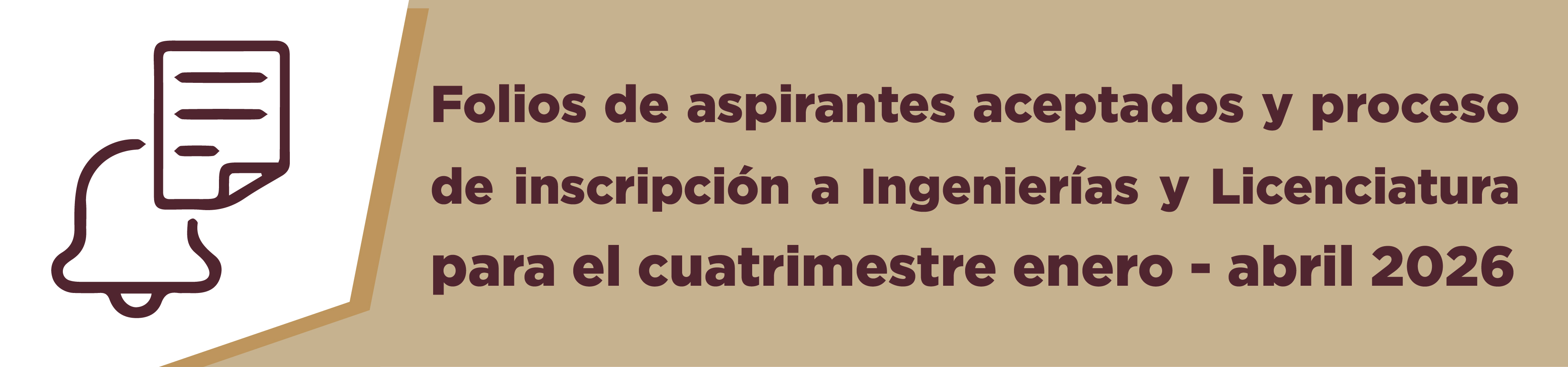 Folios aceptados y proceso de inscripción